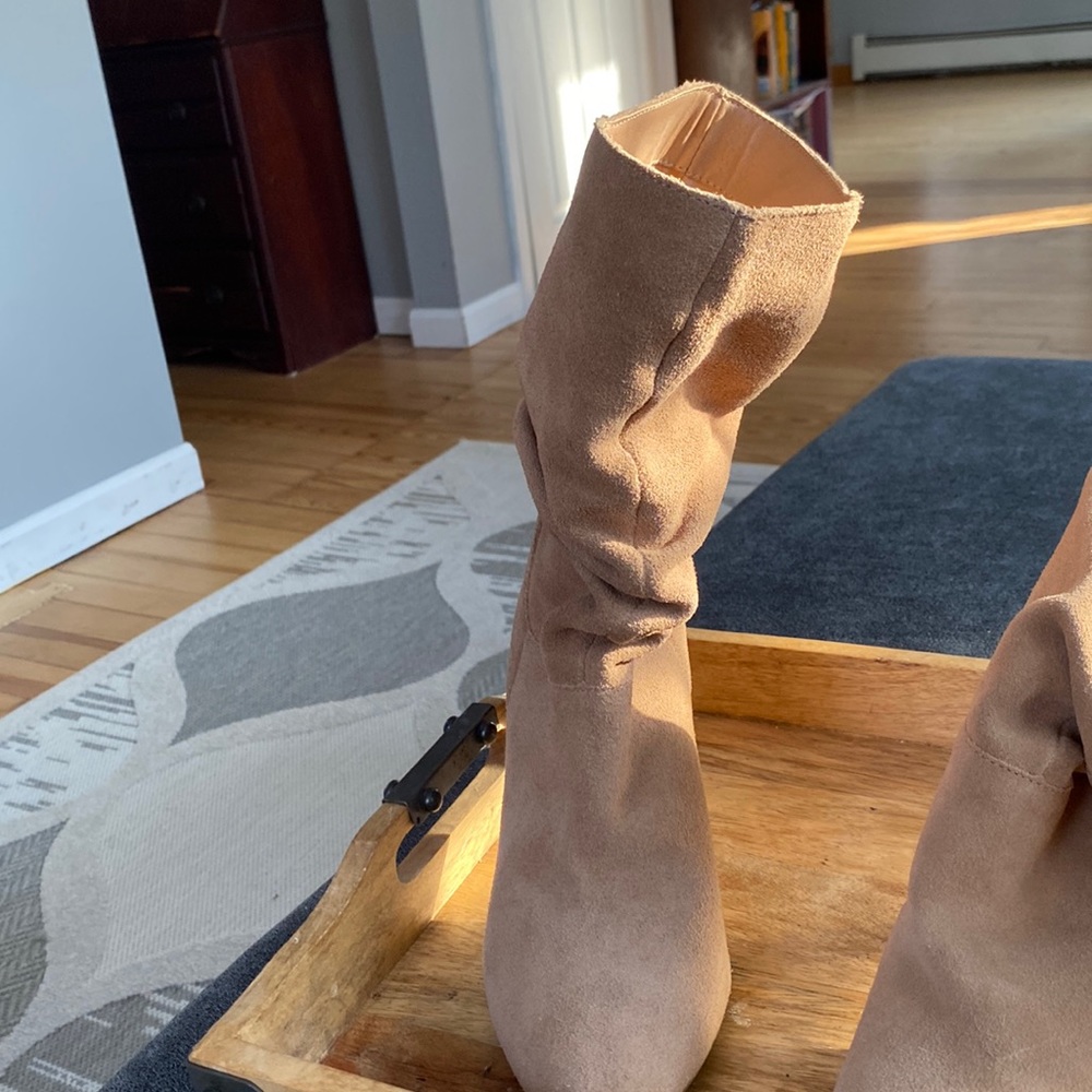 Suede Boots. Camel color. Size 81/2. NEVER WORN